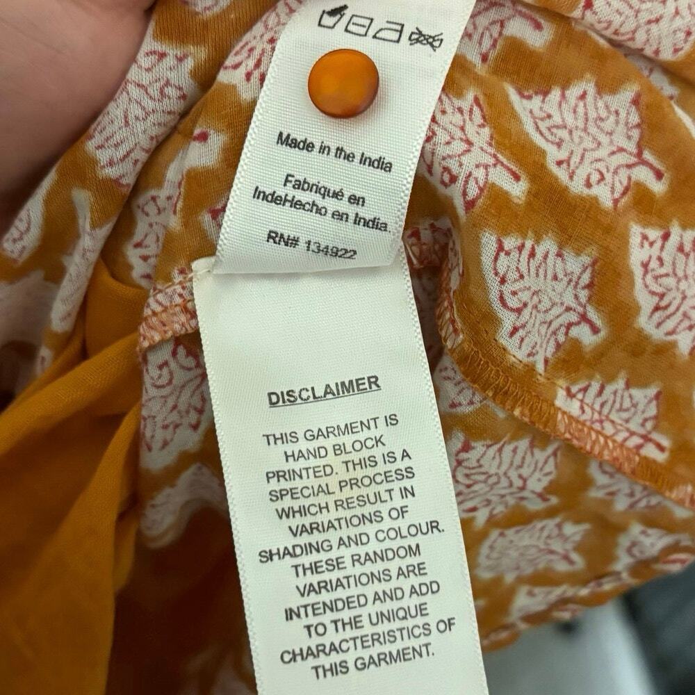 Emerson Fry 100% Cotton Orange Pink Floral Adelina Mini Dress Size Small - Picture 9 of 9